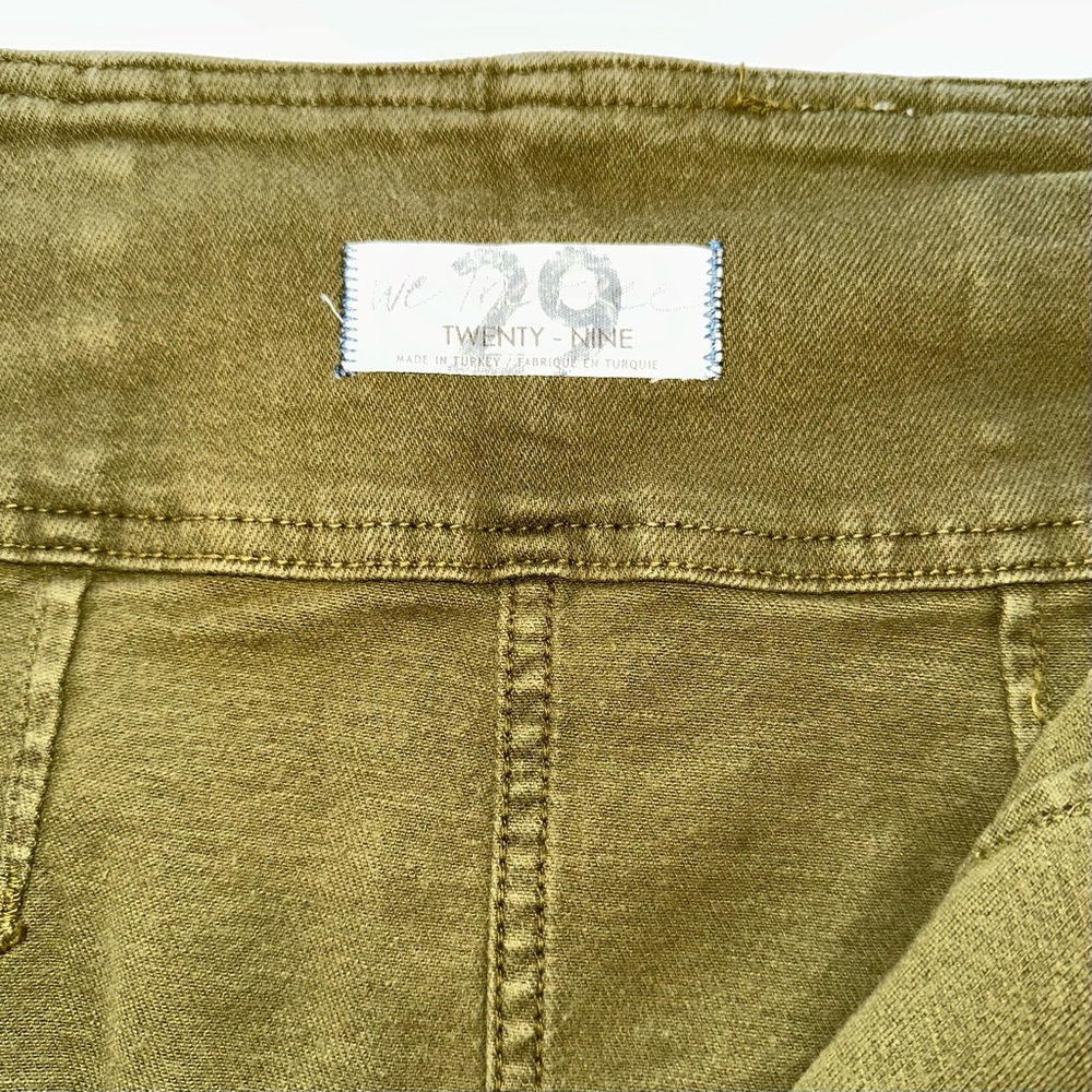 We the Free Mini Skirt Virgo Zip-Front Cadet Green Denim Women’s Size 29 - Picture 4 of 8